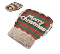 miaozhen Cat Cave Bed for Cats Knit Pattern Merry Christmas Text Pet Tunnel Hideout Nest Cold Weather Soft Semienclosed bolsa de dormir para gato
