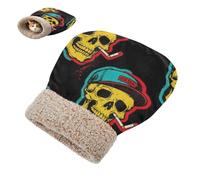 miaozhen Cat Cave Bed Sleeping Bag for Cats and Small Dog Cool Boy Skull Punk Hideway for cute's Winter Cozy Plush Self-Warming cama para gatos en la ventana