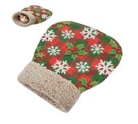 miaozhen Cat Sleeping Bag Bed Cave for Cats Puppy Merry Christmas White Snowflakes Holly Pet Tunnel Hideout Nest Cold Weather Comfortable Semienclosed casa para gatos para interior