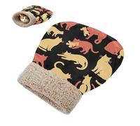 miaozhen Cat Sleeping Bag Bed Cave for Indoor Cats for Small Dogs Pink Yellow Cat Playing Black Hideway cute's Winter Soft Plush Self Warm cama para gatos en la ventana