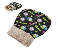 miaozhen Cat Sleeping Bags for Puppy Dog Cats Fashion Baseball Black Pet Snuggle Sack for cute Cold Weather Cozy Wrap Semienclosed casita para gatos
