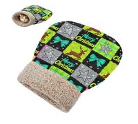 miaozhen Cave Bed Bag for Cat for Puppy Dog Cats Merry Christmas Checkered Pattern Kitten's Hideaways Cold Weather Soft & Safe Semienclosed bolsa de dormir para gato