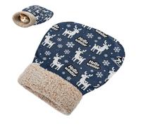 miaozhen Cave Cat Bag Bed for Indoor Pets Hello Winter Deer Navy Blue Skiing Hideway for cute's Cold Weather Comfortable Cozy Semienclosed saco de dormir para gatos