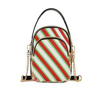 miaozhen Christmas Peppermint Candy Stripes trendy sling bag for women crossbody with multi pockets hand bags for women birthday gifts mariconera para mujer