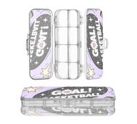 miaozhen Clear Pencil Box Double-Deck Just Play Basket Ball Purple Print Transparent Pens Case Boxes For Stationery Supplies With Snap-Tight Lid