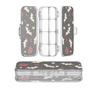 miaozhen Clear Pencil Box Plastic 2 Layer Gothic Style Darkness Red Lips Crayon Containers For Art Supplies With Snap And Lid