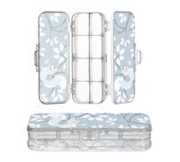 miaozhen Clear Pencil Box Plastic Double-Deck William Morris Style Squirrel Baby Blue Pens Case Boxes For Stationery With Snap Lid