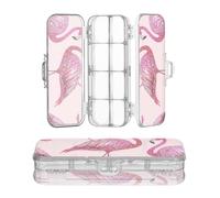 miaozhen Clear Pencil Plastic Box 2 Layer Fake Glitter Cartoon Flamingo Peach Transparent Pens Case For Stationery Supplies With Snap Lid