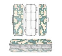 miaozhen Clear Pencils Box 2 Layer Cartoon Cute Dinosaur Stegosaurus Snake Necked Dragon Green Pens Marker Case For Kids With Lid