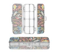 miaozhen Clear Pencils Box 2 Layer Cute Doodle Drawings Unicorns Design Pens Cases For Kids With Snap Lid