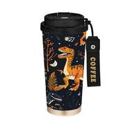 miaozhen Coffee Tumblers For Women With Lid Spooky Season Jurassic Dinosaur Halloween Coffee Cup For Work Stainless Steel For Hot Cold Drinks 17 oz Leakproof