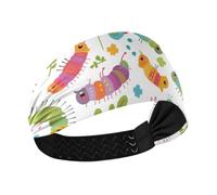 miaozhen Colorful Caterpillars and Leaves Moisture Wicking headband holder organizer Elastic sweat bands for Running Gym Volleyball washing face bandas para la cabeza