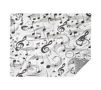 miaozhen Comfy Throw Blanket Fashion Music Score White Couch Throws 50x70