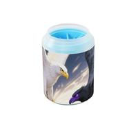 miaozhen Cool Gold Black Birds Bird Reusable Paw Cleaning Cup with Silicone Brush Soft Pets Supplies and Accessories for Small Medium Large Breed Dogs/Cats accesorios para Perros