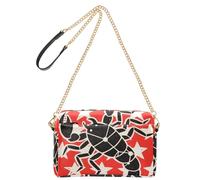 miaozhen Crossbody Small Bags For Women Vegan Leather Flat Black Scorpions Stars Red White Womens Casual Purses Zip Shoulder Bag