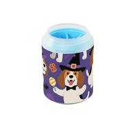 miaozhen Cute Brown Beagle Dog Pumpkin Halloween Reusable Dog Cleaner Washer and Massager Silicone Brush Soft Feet Cleaning Kit for Small & Medium Dogs accesorios para Perros