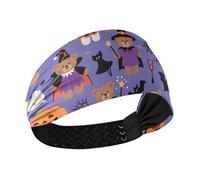 miaozhen Cute Brown Bear Pumpkin for Halloween Moisture Wicking summer headbands for women Stretchy sweatbands for women for tennis hiking Gym Running banda para la cabeza