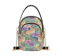 miaozhen Cute Bunny Rabbit in Flowers Blooming Stained Glass Easter_00001_00002 (2) trendy quilted crossbody with multi pockets womens handbags for travel bolso cruzado para mujer