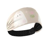 miaozhen Cute Cartoon Halloween White Ghosts Moisture Wicking sports headband Stretchy head for Yoga Yoga washing face Workouts diademas para ni?as