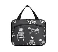 miaozhen Cute Cat Skeletons Bone hanging snack bag with hook, designer unisex for travel essentials cartera para maquillaje L, cute cat skeletons bone, Modern