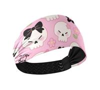 miaozhen Cute Halloween White Skull Flowers Moisture Wicking soft headbands Elastic sweat bands for Daily use Daily use make up Running bandas para la cabeza