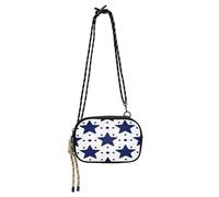 miaozhen Dark Blue Stars Dot White Sling Purse Crossbody Womens Practical with Adjustable Strap Small Shoulder Bag Go shopping bolsos economicos para dama
