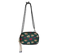 miaozhen Dark Green Leopard Pattern Crimson Heart Christmas Womens Purses Crossbody for Womens Trendy with Adjustable Strap Cell Phone Purse Have a meal bolso de mano para mujer