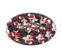 miaozhen Elegant Flower Calla Lily Ethnic Art Red Black Pet Cat Beds Warm & Soft fluffier Orthopedic Dog Bed for Small Size Pets Supplies cama de pelotas para perros 22'' x 17''