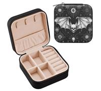 miaozhen Evil Skull Black Gothic jewelry box Travel Jewelry Case Organizer for women's