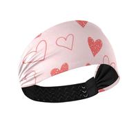 miaozhen Fake Glitter Sequins Heart Pink no slip large headbands for women Stretchy sweatband for make up hiking Cycling hiking bandas para el sudor
