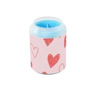 miaozhen Fake Glitter Sequins Heart Pink Reusable Paw Cleaner with Soft Silicone Brush Essential for All Pets Owners for Small Medium Large Breed Dogs/Cats cepillos para Perros