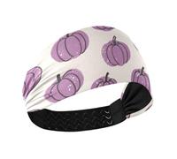 miaozhen Fake Sequins Pumpkin Lavender Autumn no slip sweat headband Stretchy head for Football Volleyball Workouts Workouts bandas elásticas para el cabello
