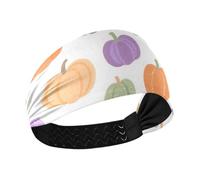 miaozhen Fake Sequins Pumpkin White Moisture Wicking workout headband Stretchy head bands for women for make up washing face Daily use Football bandas para el cabello