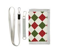 miaozhen Fashion Christmas Buffalo Plaid trifold money clip wallet gifts for young pop sturdy minimalist wallet with lanyard billetera para hombre, fashion Christmas buffalo plaid, One Size
