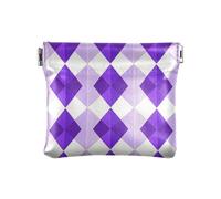 miaozhen Fashion Lavender Checkered Rhombus Change Holder Card Organizer Fancy Mini Change Wallet Coin Pocket for Ladies soporte de monedas para, fashion lavender checkered rhombus, One Size