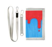 miaozhen Fashion Street Graffiti Painting Red Blue trifold men's wallet gifts for young cool lighweight trifold wallet for men with lanyard carteras para hombre, Fashion street graffiti painting red