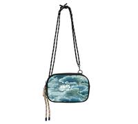 miaozhen Flower Jade Landscape Chinese Blue and White West Crossbody Purse for Womens Fashion with Credit Card Slots Nylon Small Crossbody Phone Bag Go shopping cartera para mujer