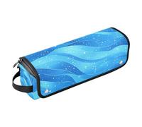miaozhen Hair Tool Travel Bag for Women and Heat Resistant Mat with Zipper Waterproof Curling Iron Travel Case for Curling Iron Straightener Flat Hair Dryer,Snowflake Blue Wave Trave Case for Women