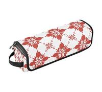 miaozhen Hair Tools Travel Bag and Heat Resistant Mat with Zipper Hair Tools Organizer Storage Bag for Hot Tools Curling Iron Flat Irons Hair Volumizer Styler,India Maltese Cross Pattern Red Travel