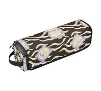 miaozhen Hair Tools Travel Bag with Removable Heat Resistant Mat Carrying Case Flat Curling Iron Waterproof Organizer for Flat Iron Hot Tools and Haircare Accessories,Wave Black White Cute Animal