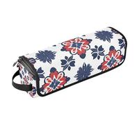 miaozhen Hair Tools Travel Bag with Removable Heat Resistant Mat Waterproof Portable Open Flat Travel Bag for Hot Tools Curling Iron Flat Irons Hair Volumizer Styler,Europe Liberty Pattern Red Blue
