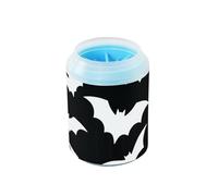 miaozhen Halloween Bat Black and White Reusable Dog Foot Washer Soft Silicone Bristles Feet Cleaning Machine Gently Cleans Paws After Walks accesorios para Perros