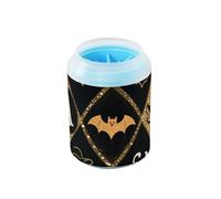 miaozhen Halloween Black Gold Bat Portable Paw Cleaner with Soft Massage Brush Feet Grooming Supplies for Small Medium Large Breed Dogs, Cats limpia Patas para Perros