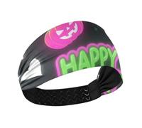 miaozhen Halloween Heart Pumpkin Neon Green Pink Moisture Wicking cute headbands for women Elastic hairbands for women's hair for Running Yoga Daily use washing face diadema para ni?as