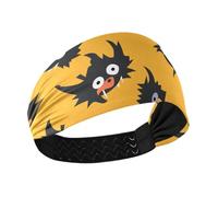 miaozhen Halloween Monster Dog Print Moisture Wicking athletic headbands Stretchy hairbands for women's hair for Volleyball hiking Gym Workouts bandas para el cabello deportivas