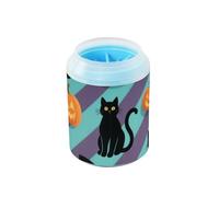 miaozhen Halloween Orange Striped Pumpkin Bat Portable Pet Foot Cleaner Soft Silicone Brush Feet Grooming Supplies for Cats Dogs cepillos para Perros