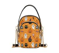 miaozhen Halloween Pumpkin ghosts Cat Orange trendy shoulder purses for women crossbody with multi pockets handbags for travel mariconera para mujer