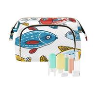 miaozhen Hand-painted Moldfish Travel Bags For Women Waterproof Women Cash Wallet for Makeup Brushes para maquillaje, Hand-painted moldfish, Modern