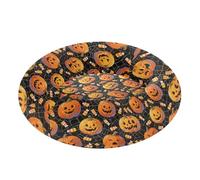 miaozhen Happy Halloween Orange Pumpkin Pet Cat Bed Donut Cuddler fluffier Kitten Beds for Extra Small Size Pets Supplies cama para perro