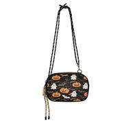 miaozhen He Terrifying Black Halloween ghosts Bat Mini Crossbody Bag for Womens Waterproof with Adjustable Strap Small Shoulder Bag Take a walk bolsos negros para mujeres